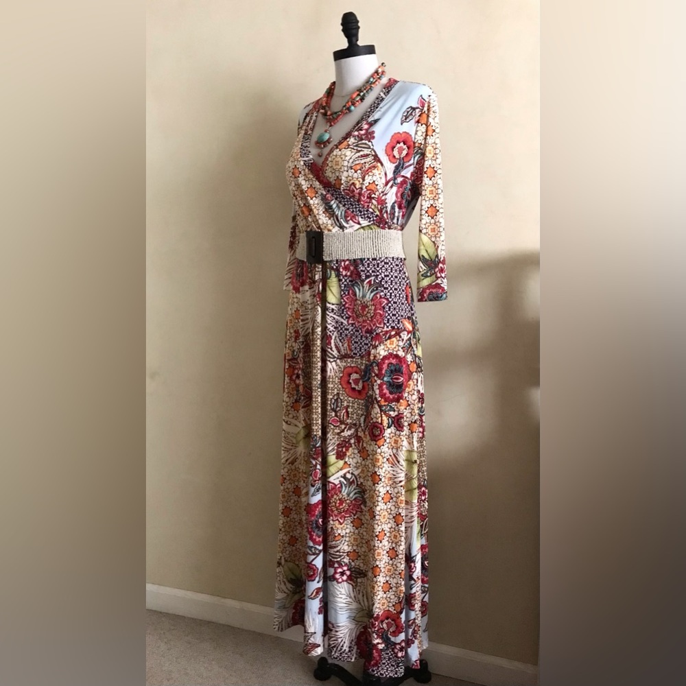 Festive Floral Maxi Dress